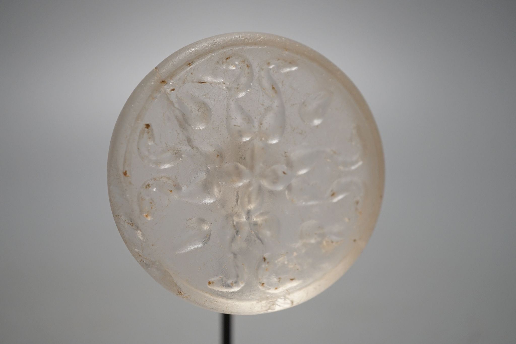 A 13th/14th century Persian rock crystal seal, 5cm